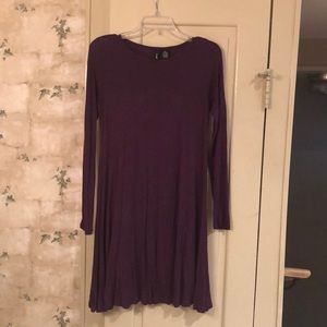 Long sleeve purple dress
